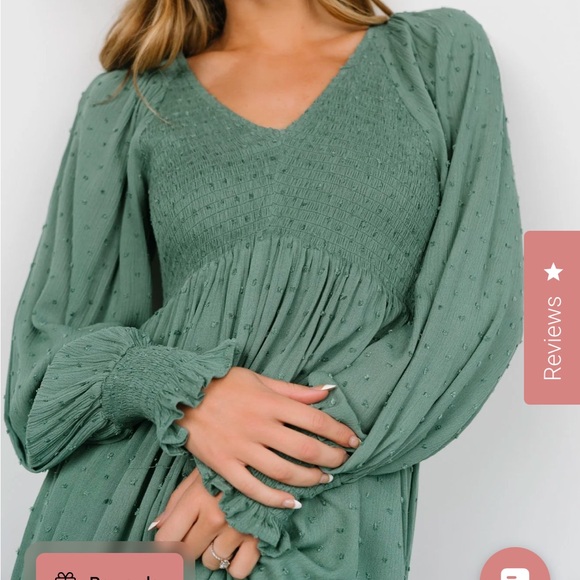 Baltic Born 1X Long Sleeve Dress Lainey Smocked Dotted Midi - Bump Friendly - Picture 5 of 5